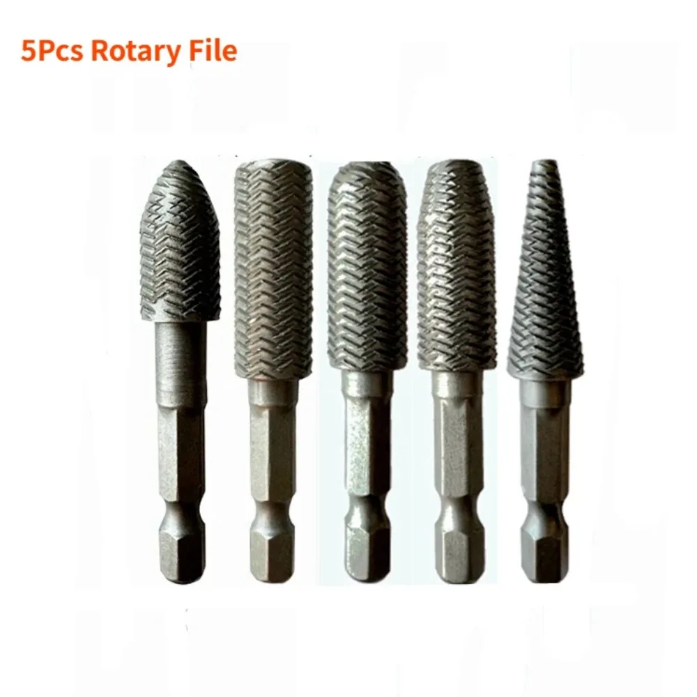 Hex Shank Rotary Steel File Wood Drill Bits Burrs Metal Grinding - Image 7