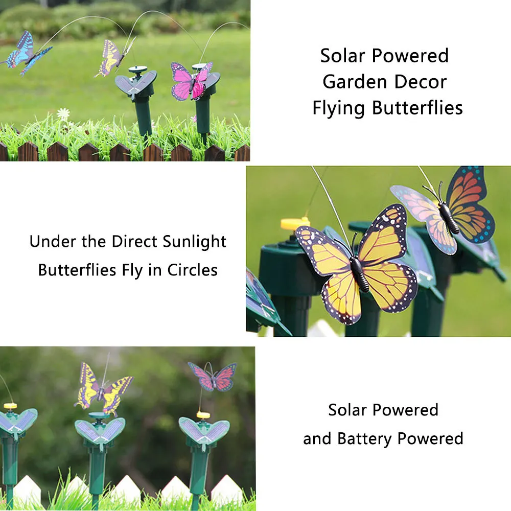 Solar Garden Butterfly Garden Dancing Fluttering Butterfly Ornaments Solar Flying Butterflies Waterproof Garden Yard Home Decor - Image 4