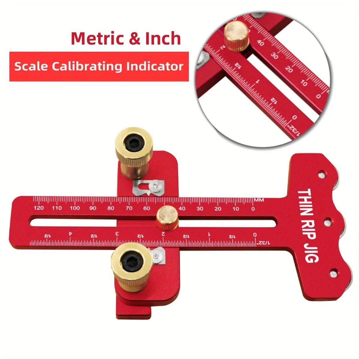 Thin Rip Table Saw Jig - 3 Pulleys Thin Rip Jig, Table Saw Guide Fits For 19# and 30# T Slot and For 3/8in X 3/4in U Slot - Image 4