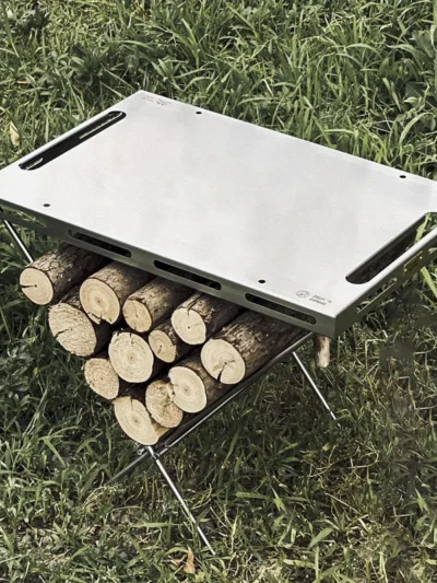 Camping Brazier Table Outdoor Stainless Steel Folding Portable Picnic stove Table Burning table