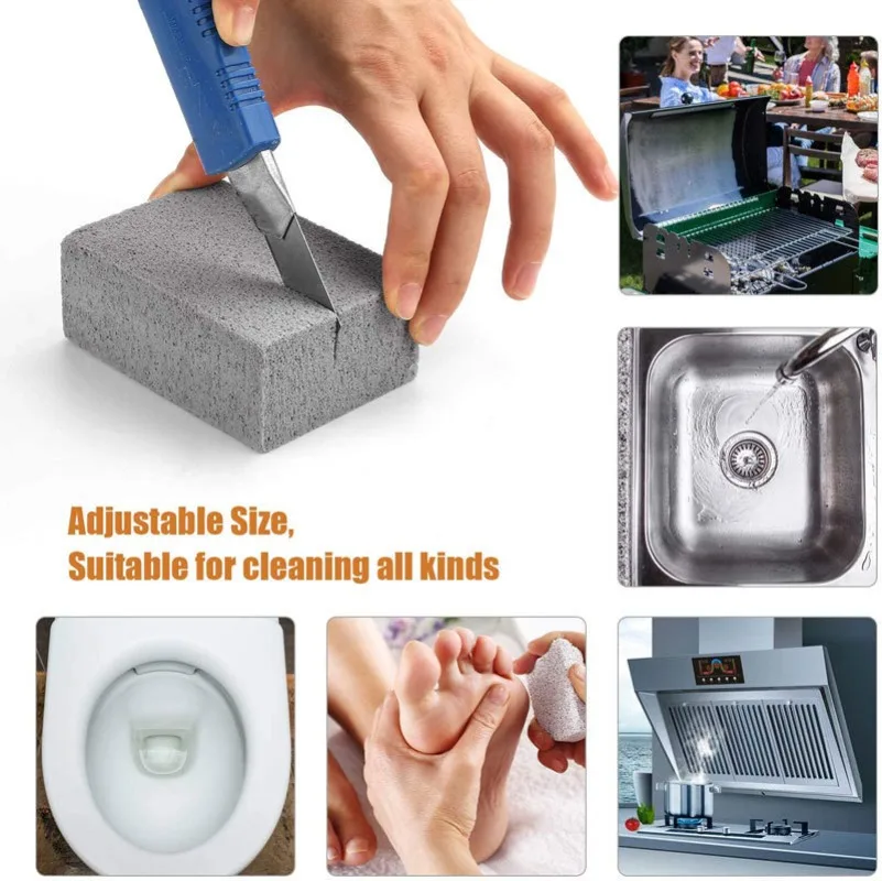 BBQ Grill Cleaning Brush Brick Block Barbecue Cleaning Stone Pumice Brick - Image 3