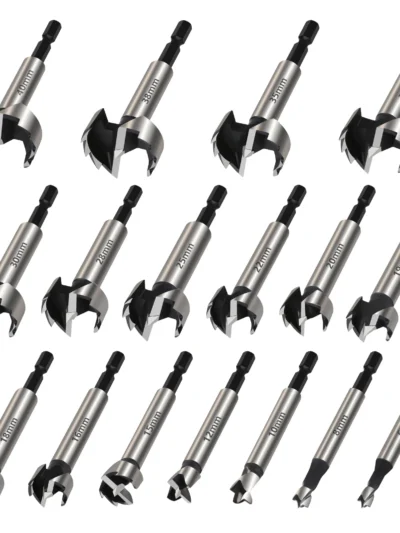 Versery 1Pc 6-40mm Forstner Woodworking Tools Hole Saw Hinge Boring Drill Bits 1/4"(6.35mm) Hex Shank High Carbon Steel Cutter