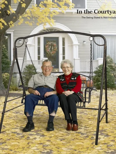 Metal Patio Porch Swing, 660 LBS Weight Capacity Steel Porch Swing Chair for Outdoors, Heavy Duty Swing Chair