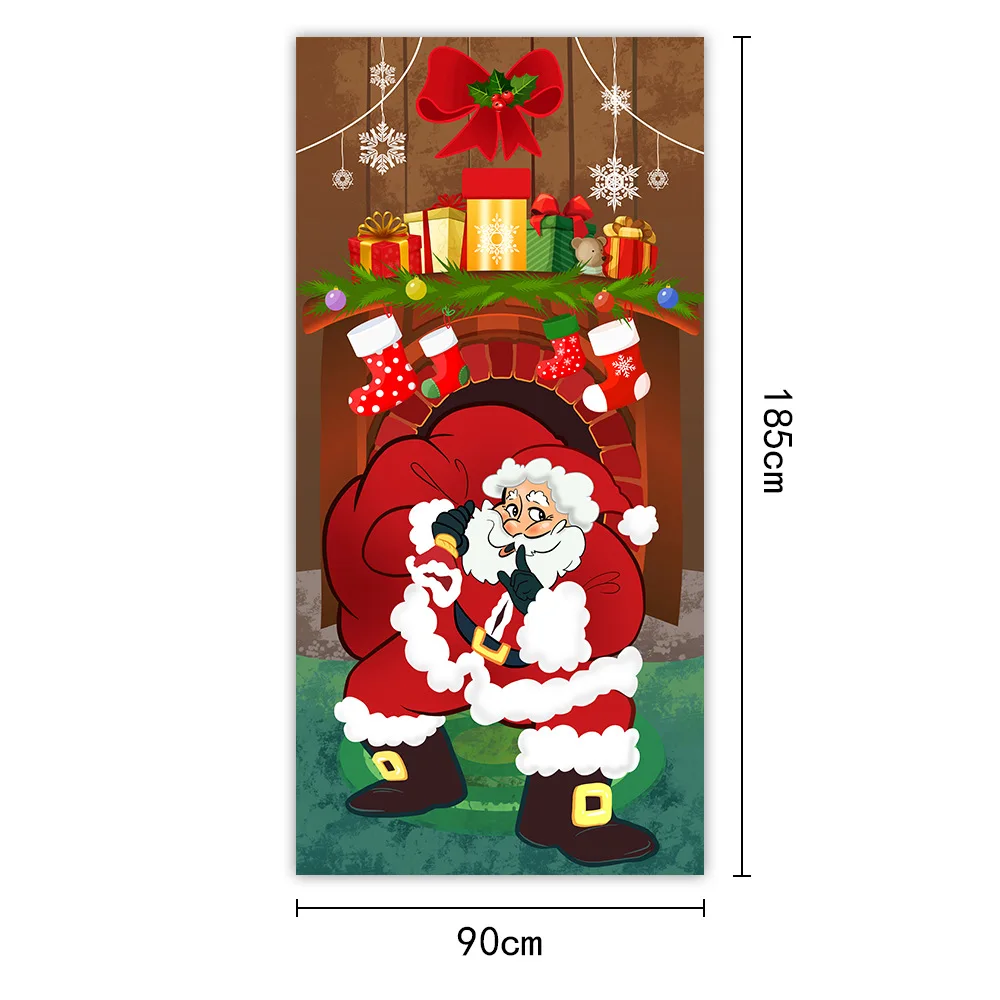 Christmas Door Cover Decorative Hanging Cloth Holiday Party Atmosphere - Image 7