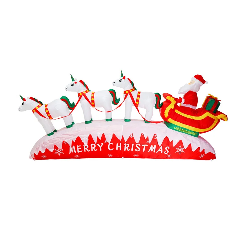 Inflatable Santa Claus Unicorn Sled Decoration - Image 6