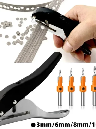 Manual Edge Band Puncher Plier 3/6/8/10mm Hole Card Punching Tool for Plastic Sheet Paper PVC ABS