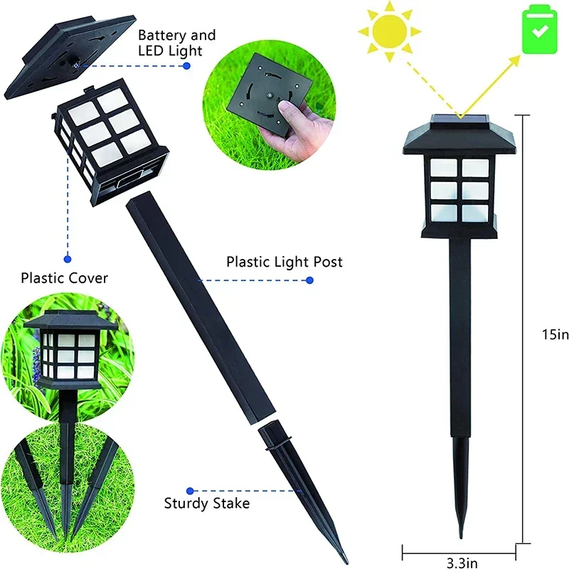 Outdoor Pathway Lights 1/2/4/6/8/12 Waterproof Solar LED - Image 4