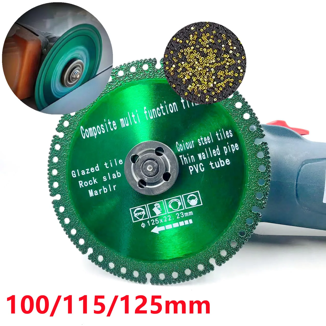 115/125mm Brazed diamond saw blade cutting disc 22.23mm steel metal stone cast iron steel reinforcement aluminum - Image 3