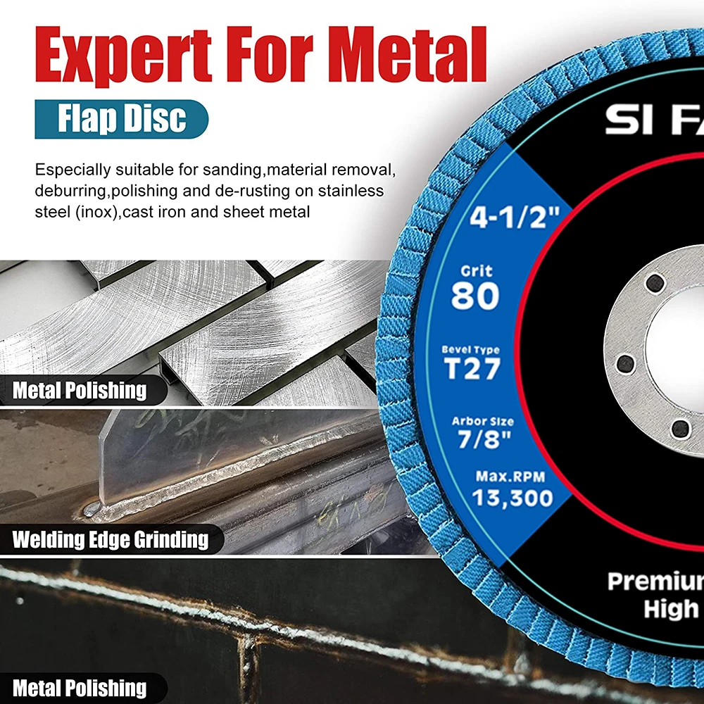 2/5/10pcs Flap Discs 115mm T27 Zirconia Grinding Wheels 40/60/80/120 Grit Professional Flap Discs Sanding For Angle Grinder - Image 5