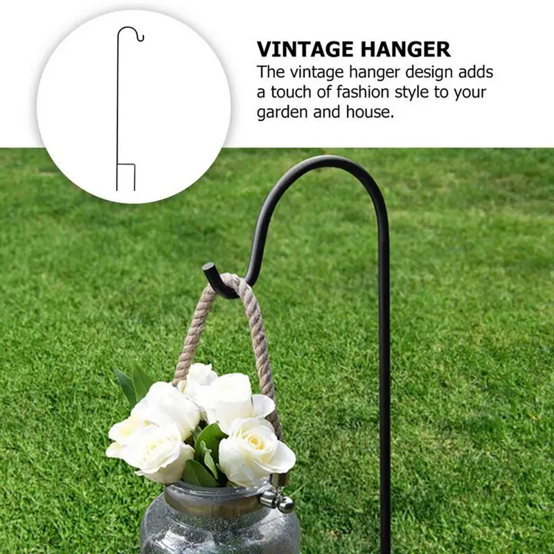 4Pcs Heavy Duty Hangers Bird Feeder Pole Shepherds Hooks Outdoor Garden Lanterns Solar Light Hanging Stakes Pot Hooks Stand - Image 5