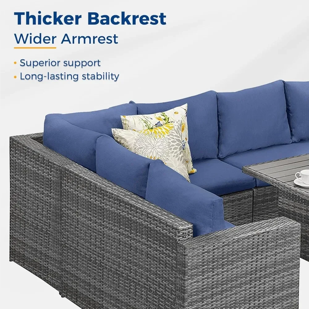 Outdoor Patio Furniture Set, All Weather Wicker Conversation Set, Garden Sofas - Image 2