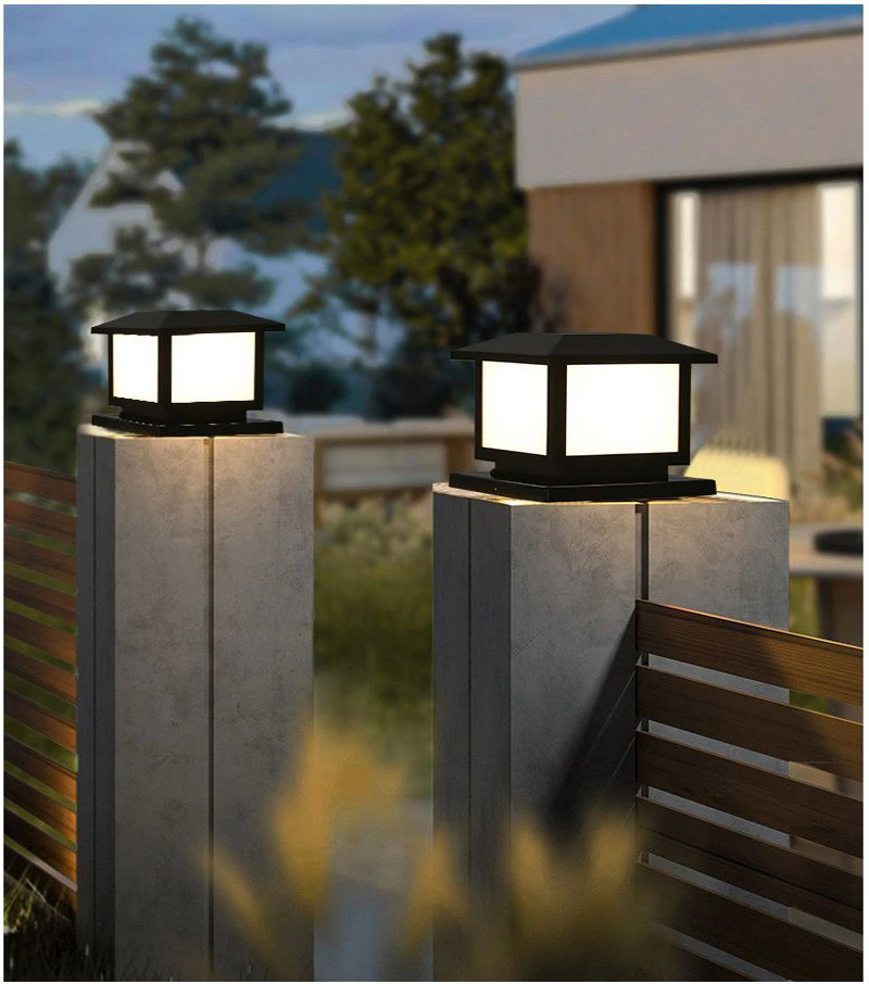Timed LED Solar Outdoor Pillar Light Waterproof Thick Solar Lights Garden Pathway Parking Yard Outdoor Decor Lamp RC Solar Light - Image 4