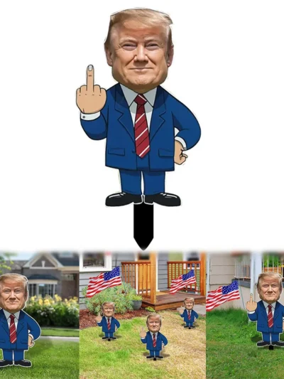 12x6 Inch Trump Yard Sign Trump Middle Finger Yard Sign Trump 2024 Yard Sign Outdoor Yard Decor