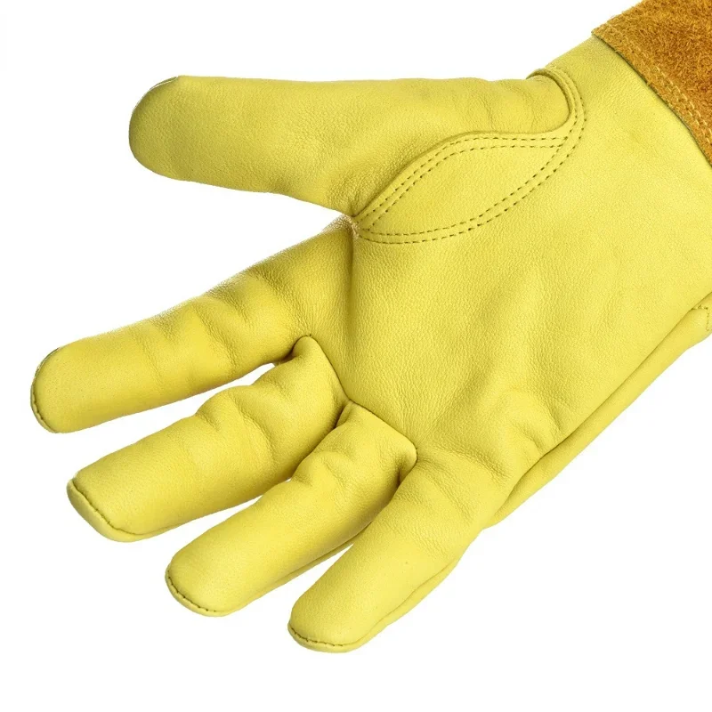 S-XL CowhideLong-tube Gardening Gloves Heavy-duty Gardening Rose Trim Spur-proof Long Sleeve Gloves Work Welding Gloves - Image 5
