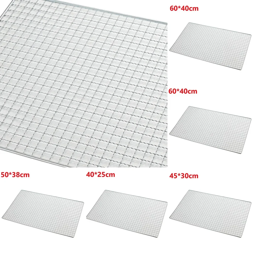 BBQ Grate Mesh Net Grill Grate Grid Grid Rack For Japanese Korean Grill Non Stick Grilling Mats Baking Net