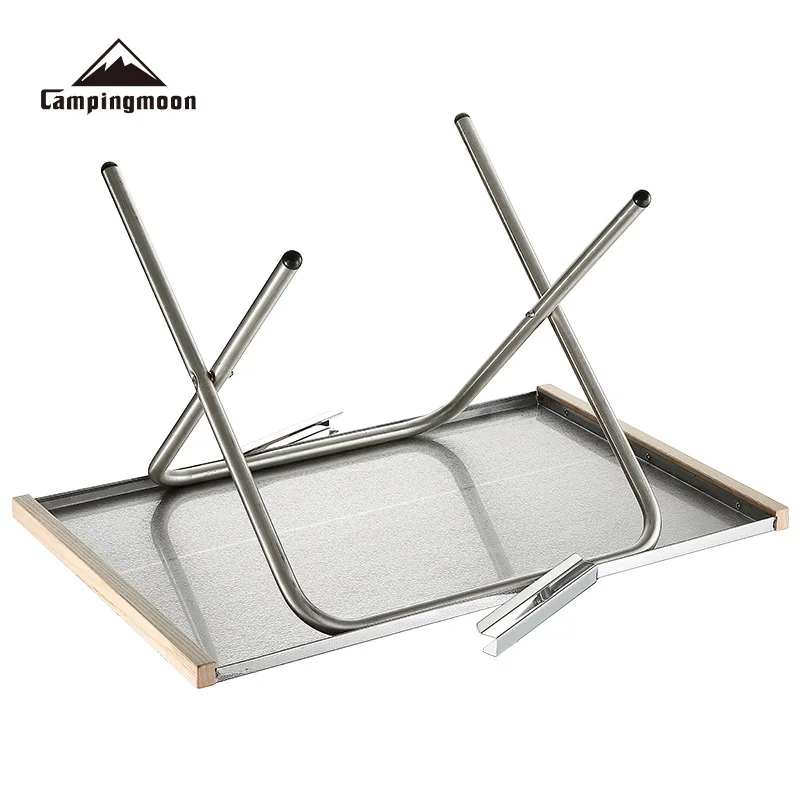 CAMPINGMOON T-380 Portable Large Steel Table OutdoorStorage Tea Making Picnic Barbecue Table Camping Cuisine Foldable Table - Image 3