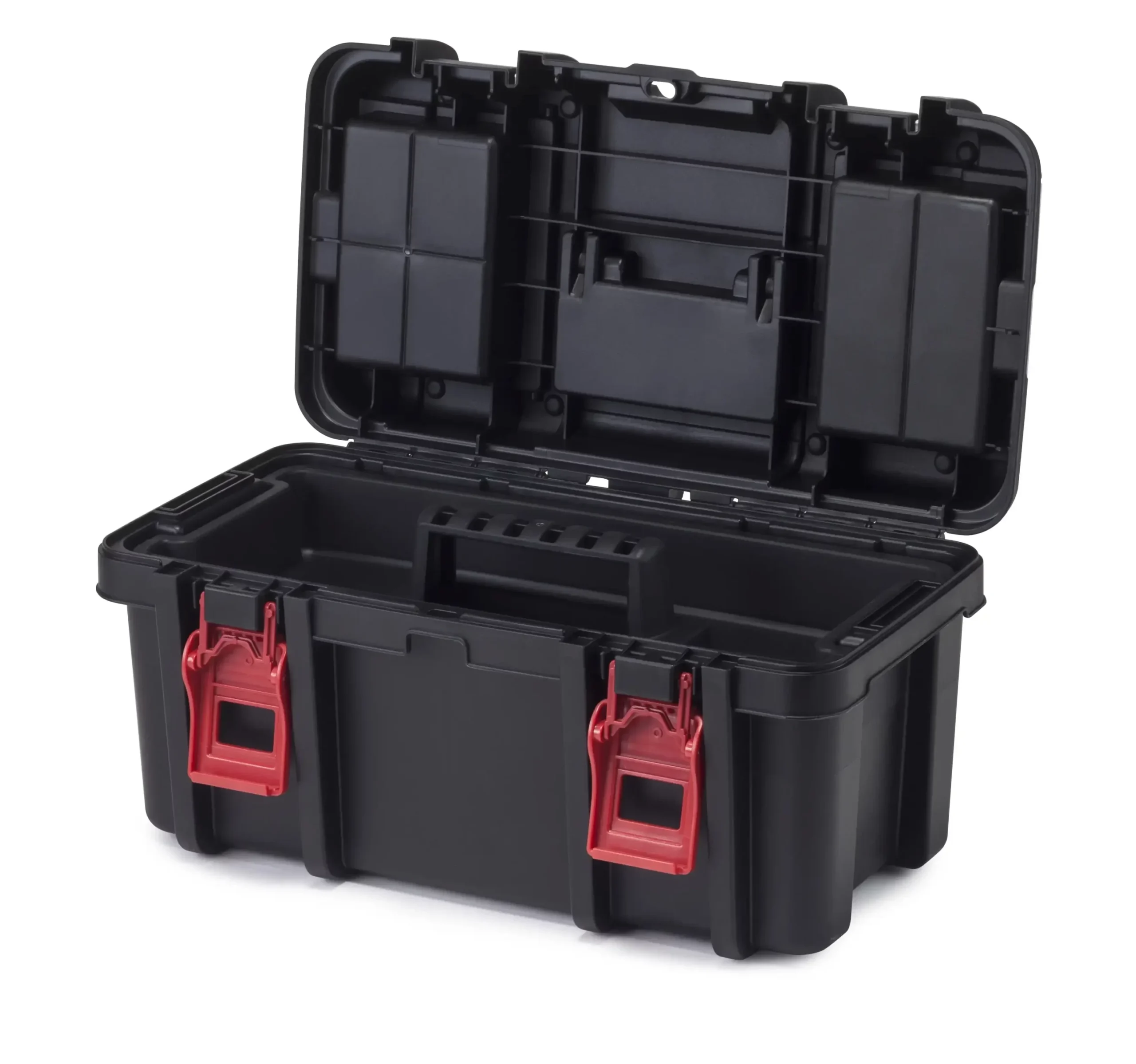 16-inch Toolbox, Plastic Tool and Hardware Storage, Black - Image 6
