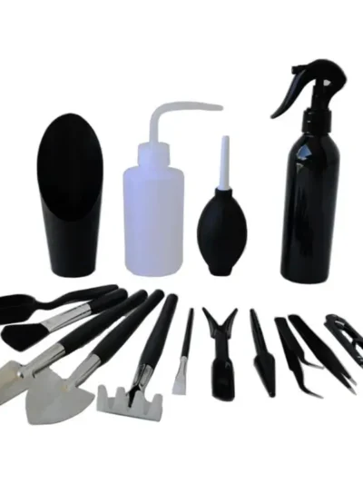Gardening Tool Kit 15PCS Mini Tool Set For Succulent Gardening Beginner-Friendly Tool Kit For Yard Home Black Tool Kit For