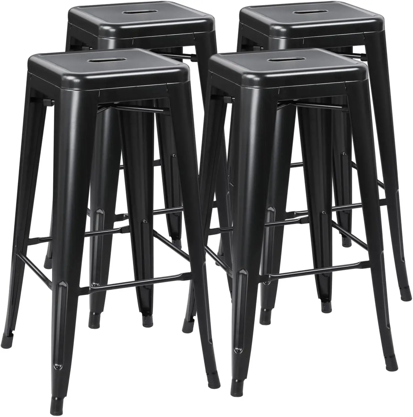 30 Inches Metal Bar Stools High Backless Bar Height Stools Patio Furniture Indoor/Outdoor Kitchen Dining Chair