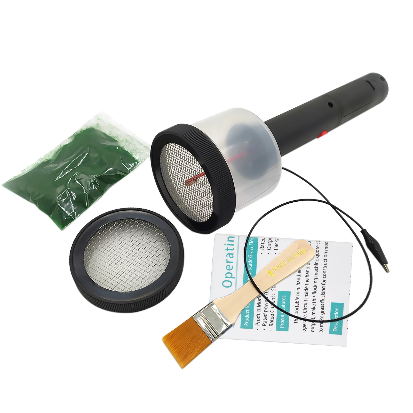 Static Grass Applicator Kit, Electrostatic Flock Landscaping Flocking Machine 1-12mm Flocking Kit Static Grass Applicator, ABS M - Image 2