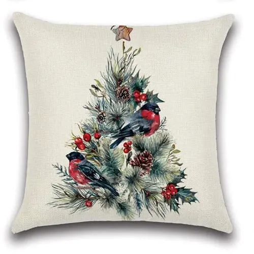 Christmas Throw Pillow Covers Linen Merry Christmas Cushion Case Garden Winter Holiday Pillowcase for Patio Furniture Couch - Image 9