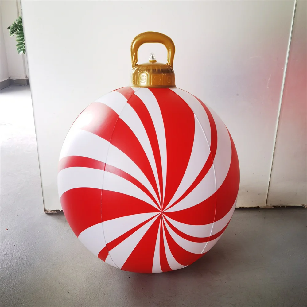 60cm Christmas Candy Decoration Balloon Outdoor Inflatable Decorated Ball PVC Giant Big Large Balls Xmas Tree Decorations - Image 9