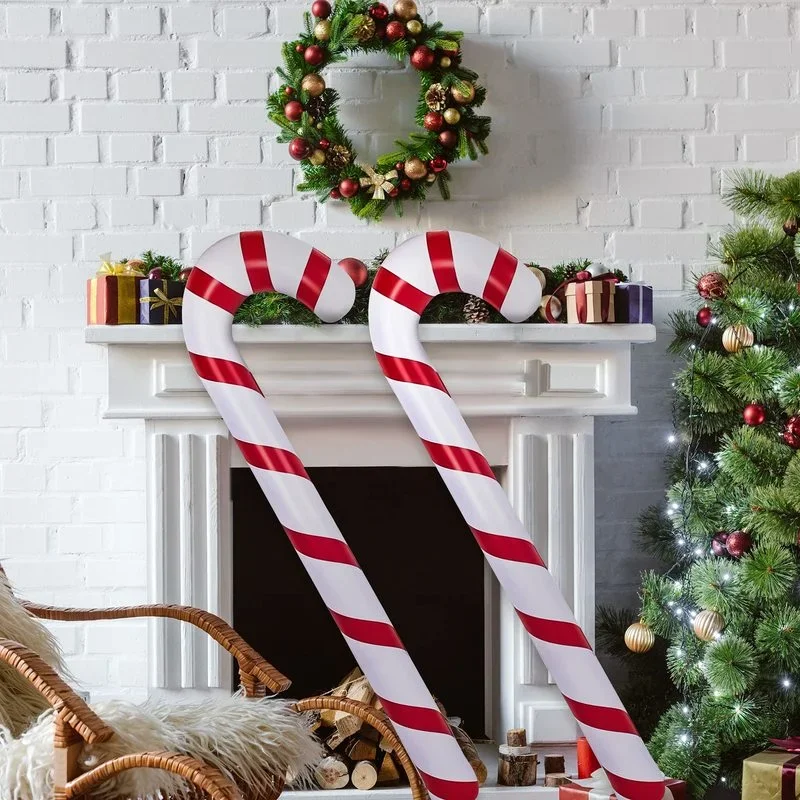 90cm Inflatable Christmas Candy Cane Stick Balloons Outdoor - Image 5