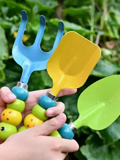 Kids Candy Color Garden Tools Children Gardening Trowel Shovel Rake  Caterpillar Set Outdoor Yard Digging Beach Safe Toys Gift