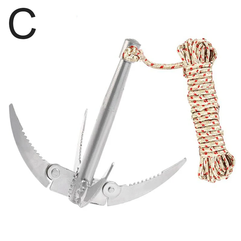 Outdoors Grappling Hook Survival Tool With Rope Folding Boats Anchor - Image 9