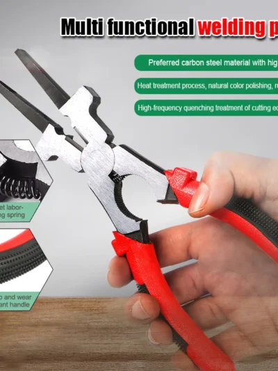1/2/3Pcs 8 Inch Welding Pliers Set Flat Mouth Pincer Welding Tong High Hardness MIG Welding