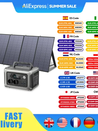ALLPOWERS R600 Solar Generator with SolarPanel (Optional), 600W 299Wh LiFePO4 Portable Power Station