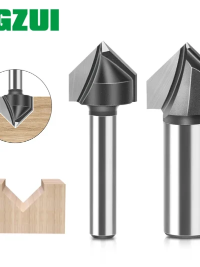 1pc 1/4" 1/2 "Shank 90 Degree V-type Milling Cutter Wall Flanging Router Bit