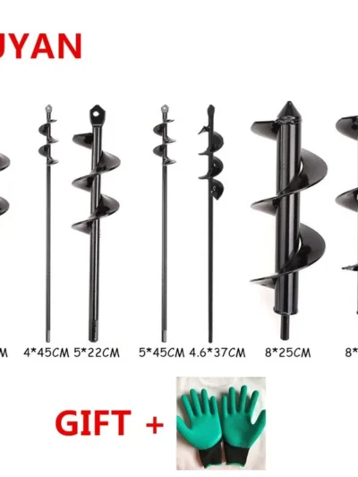 Garden Auger Spiral Drill Bit Flower Planter Bulb Shaft Auger Yard Gardening Earth Drill Planting Hole Digger Tool