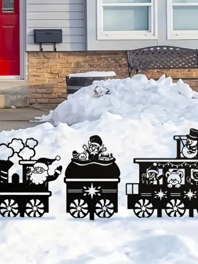 Santa Claus And Christmas Train Snowflake Decoration