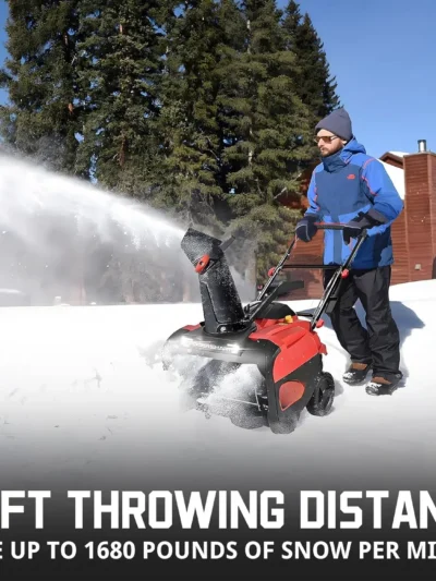 Single-Stage Gas Snow Blower with Electric Start, 21-Inch, 212cc 4-Stroke Engine, LED Light