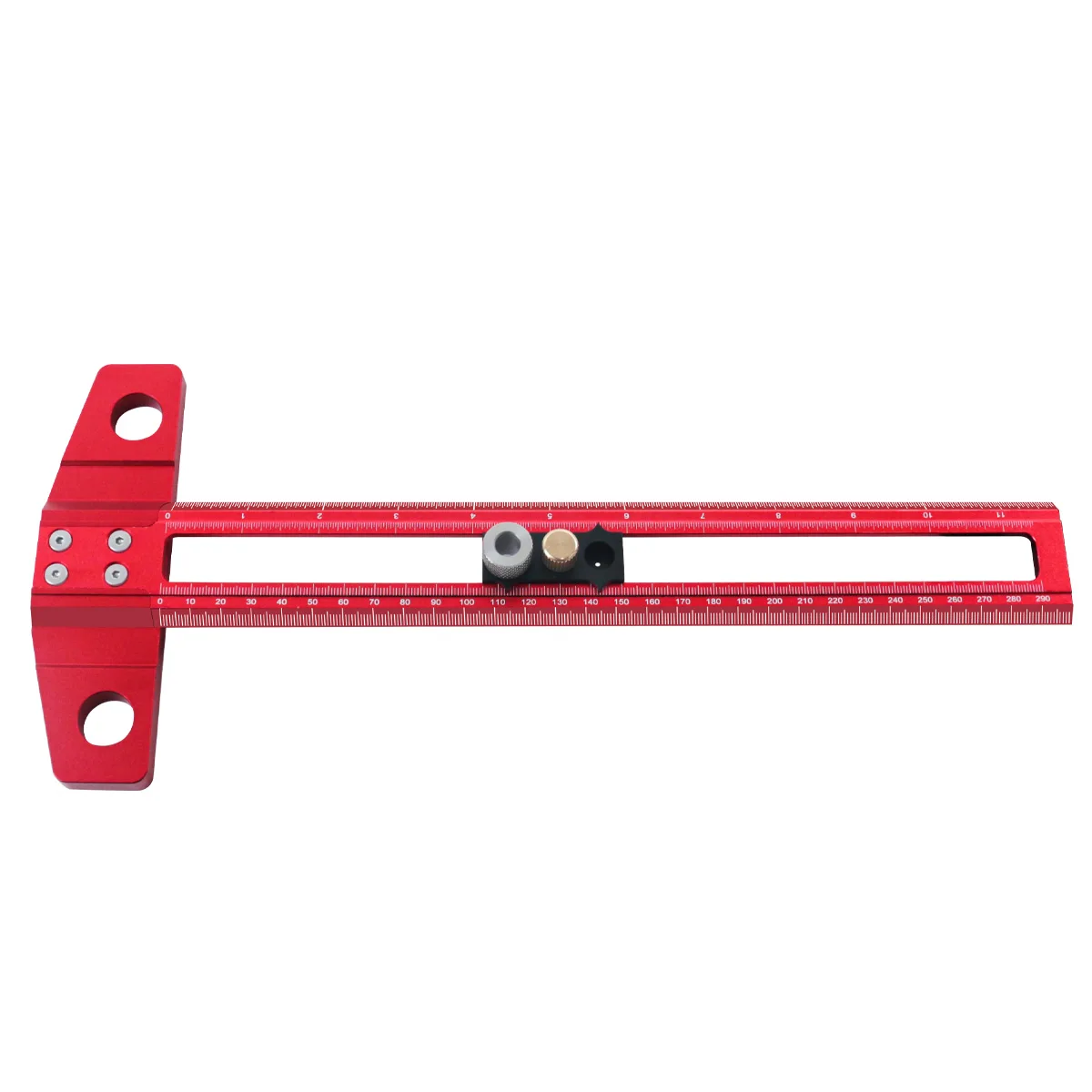 Woodworking 2 in 1 Drilling Positioning Scoring Ruler Aluminum - Image 14
