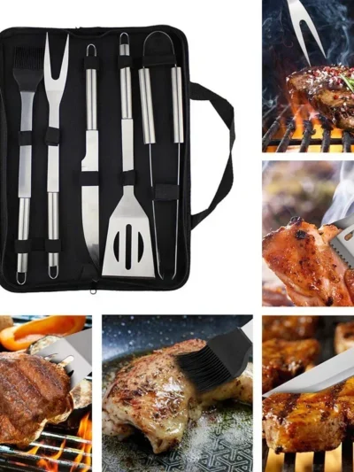 BBQ Grill Tool Set Stainless Steel Barbecue Ing Tools Outdoor Camping Cooking Accessories Kit with Bag