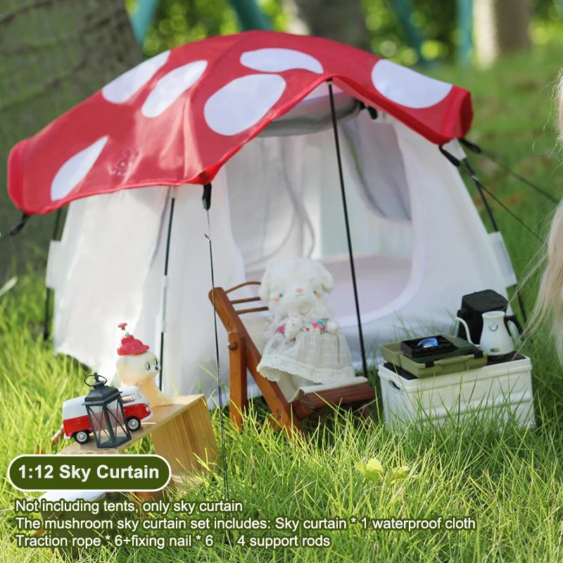 1:6 1:12 Dollhouse Outdoor Tent Set Mini Doll Travel Camping Kit Doll House Miniature Garden Micro Scene Decor Photo Props Toy - Image 12