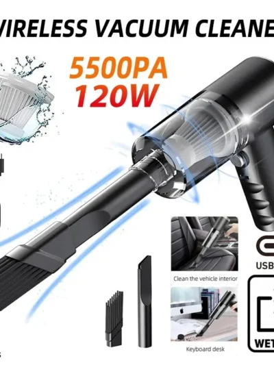 PCMOS 1PC Wireless Vacuum Cleaner Dual Use for Home and Car