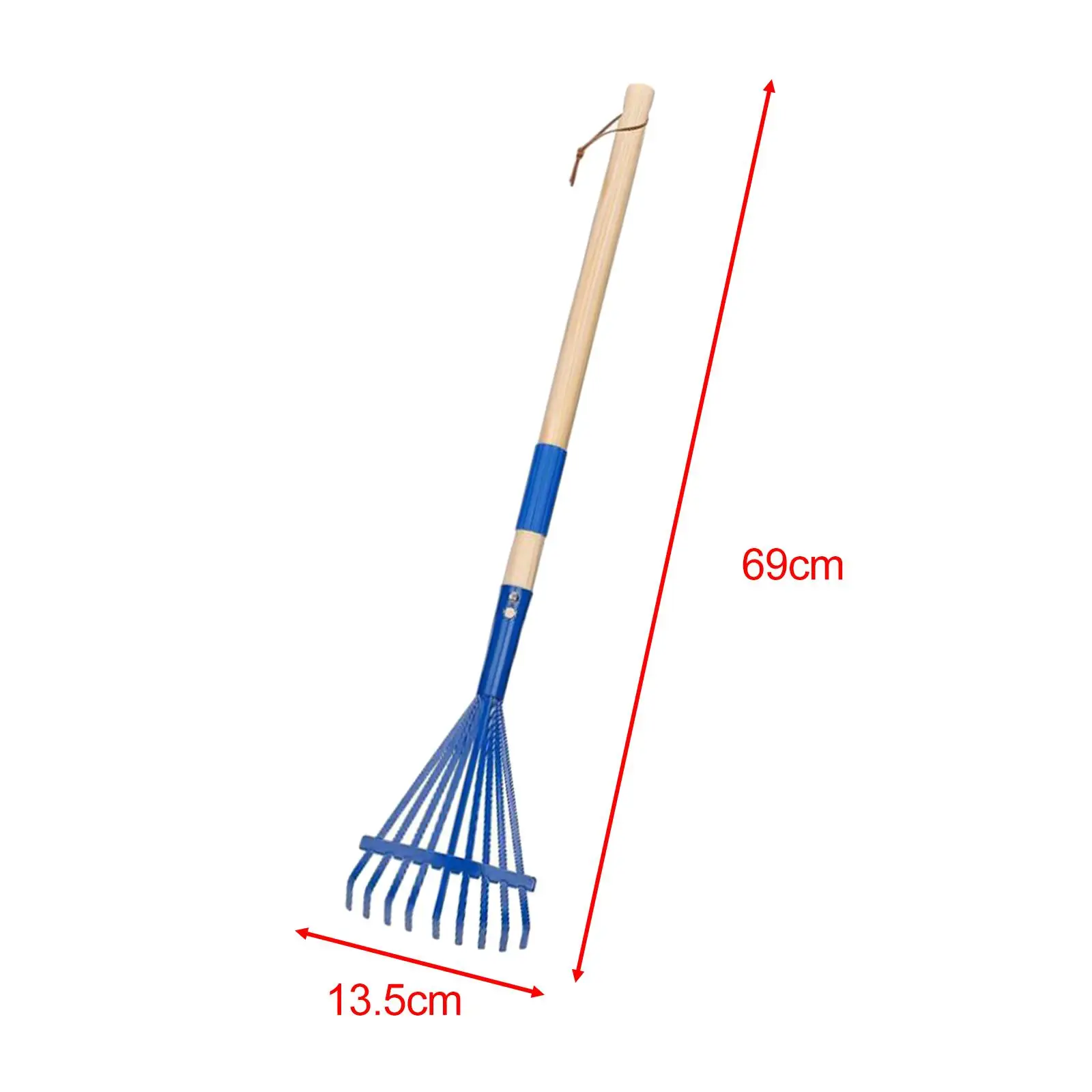 Ergonomic Garden Rake with Wood Handle Leaf Rake Home Farming Garden Tool for Shrub Garden Yard - Image 6