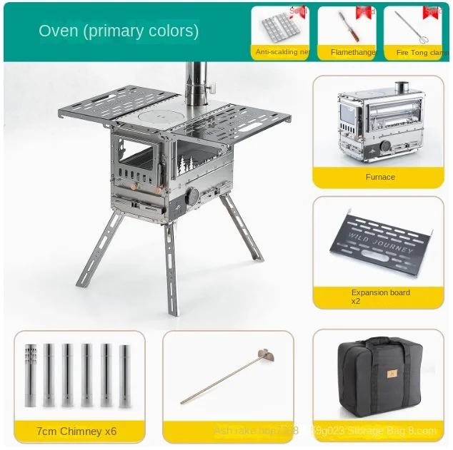 Stainless Steel Firewood Stove Outdoor Multifunctional Portable Folding Camping Tent Extended Table - Image 6