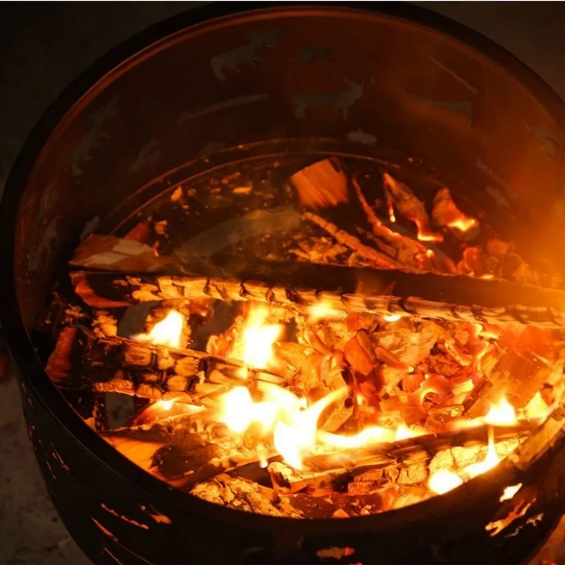 Christmas 50cm Large portable carbon oven fire round table family BBQ camping heating oven barbecue camp picnic rack - Image 5