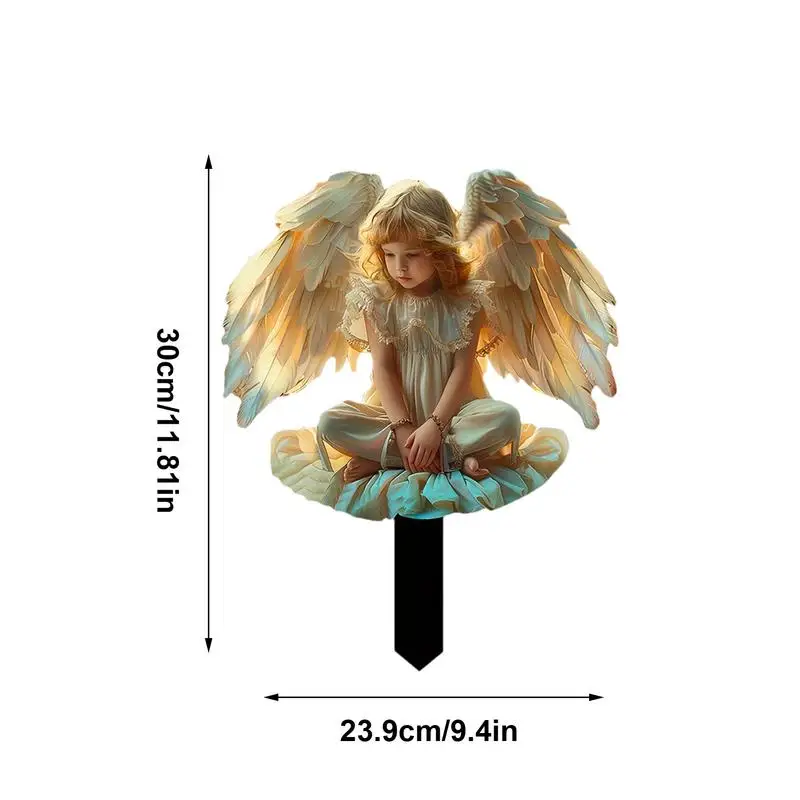 Angel Wings Stake Lawn Stake For Yard 2D Acrylic Angel Wings Lawn Stake Waterproof Outdoor Decoration For Garden Yard - Image 6