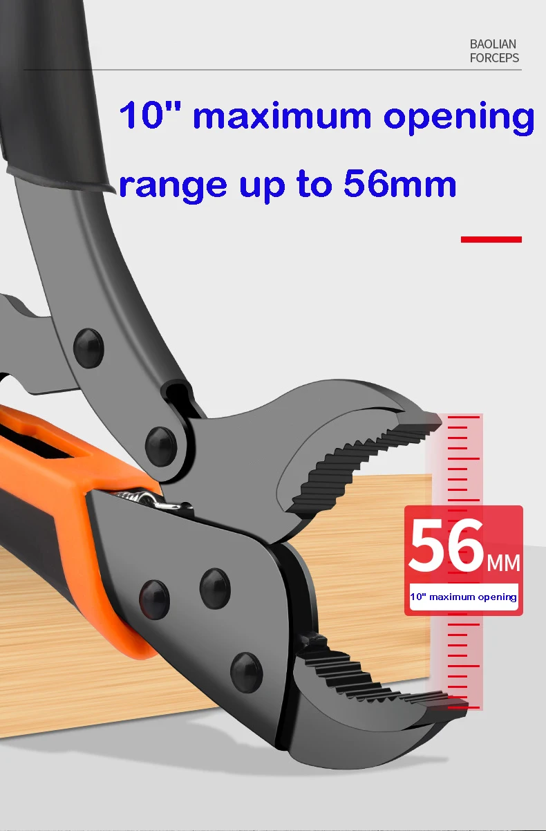 7/9/10" Multi-Function Locking Pliers Round/Straight Mouth Pipe Wrench - Image 19