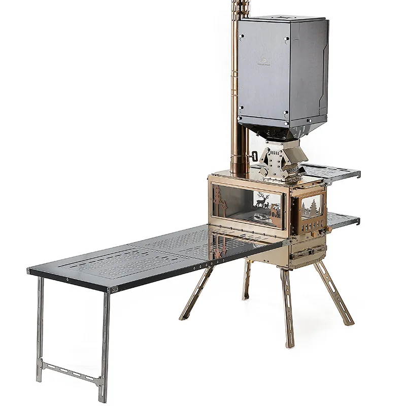 Stainless Steel Firewood Stove Outdoor Multifunctional Portable Folding Camping Tent Extended Table - Image 5