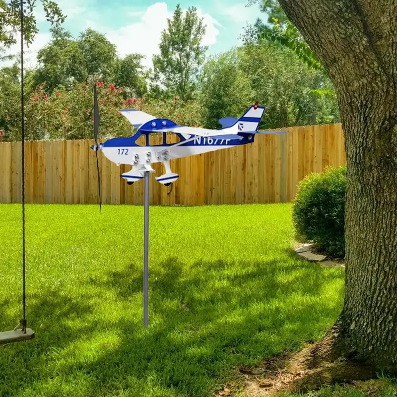 Wind Vane For Yard Sturdy Metal Airplane Shapes Wind Vane Decorative Multifunctional Wind Direction Indicators Weather Vanes - Image 2