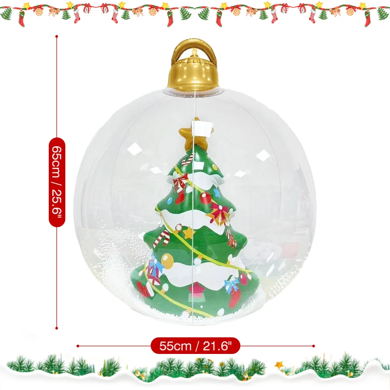 PVC Inflatable Christmas Ball with Remote Control 55CM Giant LED Luminous Christmas Decorated Ball Outdoor Party Yard Ornaments - Image 9
