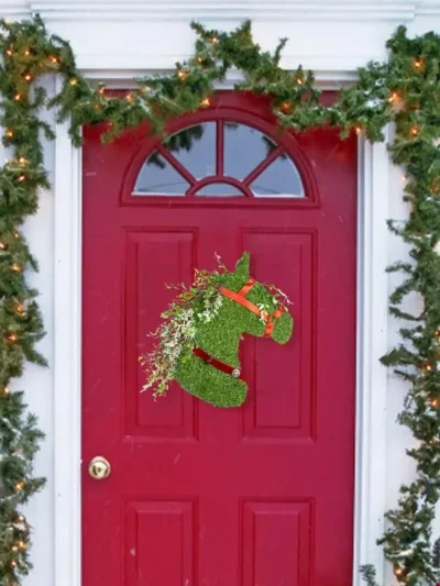 Garland Horse Outdoor Christmas Wreaths For Front Door