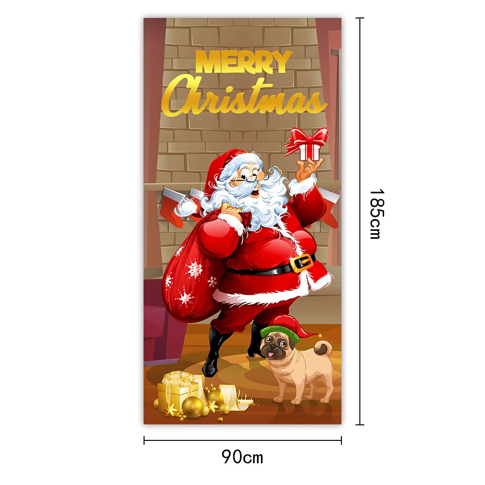 Christmas Door Cover Decorative Hanging Cloth Holiday Party Atmosphere - Image 16