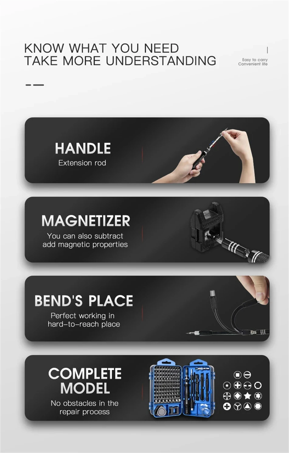 115/117 in 1 Precision Screwdriver Set Magnetic Hex Screw Driver Bits - Image 12